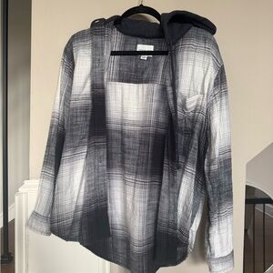 American Eagle Outfitters Monochrome Plaid Hoodie